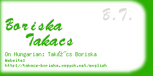 boriska takacs business card